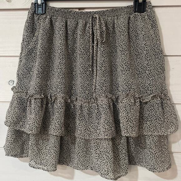 Sienna Sky Y2K Black & White Layered Ruffled Mini Skirt Size M - Picture 1 of 4